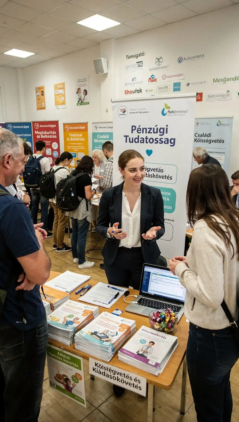 Egy személy, aki egy laptop előtt ül, és pénzügyi terveit jegyzeteli egy füzetbe.