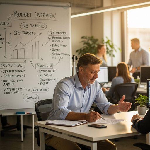 Színes grafikon, amely a havi kiadások és bevételek arányát ábrázolja, segítve a költségvetés megértését.