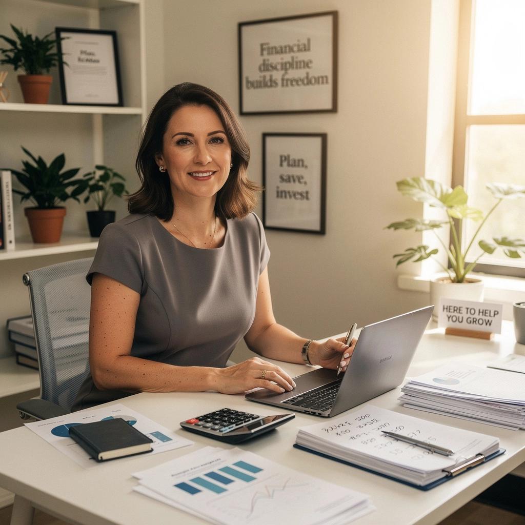 Könyvespolc, tele pénzügyi önfejlesztő könyvekkel, amelyek a személyes pénzügyek kezeléséhez nyújtanak útmutatót.